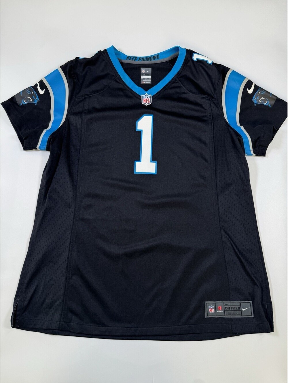 Nike Carolina Panthers Cam Newton #1 NFL On Field Jersey Women’s XXL Black